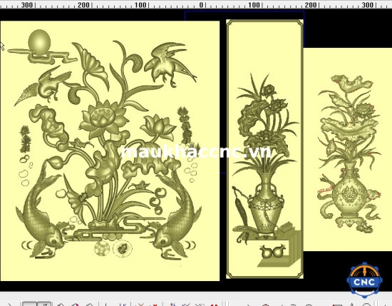 Mẫu sen 3d, bình sen