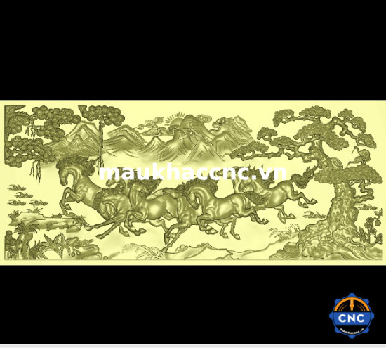 Mẫu tranh 3d bát mã đẹp