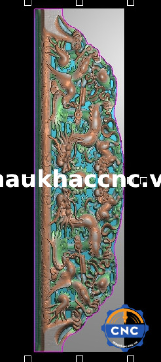 Mẫu dạ sập tứ linh cnc đẹp, đục nét