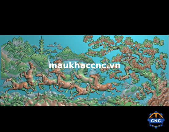 File mẫu tranh bát mã jdp đẹp