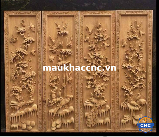 Mẫu tranh tứ quý cnc đẹp