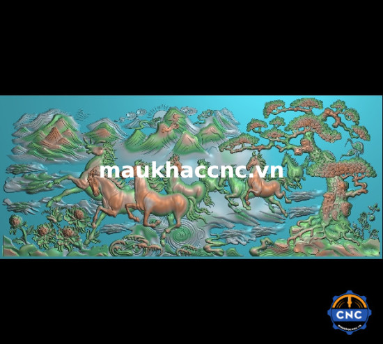 Mẫu tranh bát mã đẹp mắt