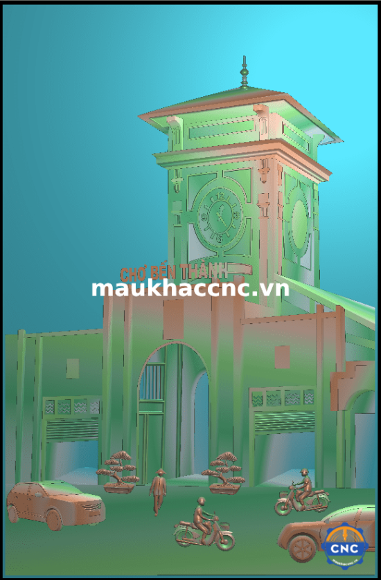 mẫu tranh chợ bến thành p9867